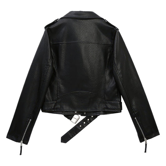 Women’s Black Biker Genuine Sheepskin Leather Jacket