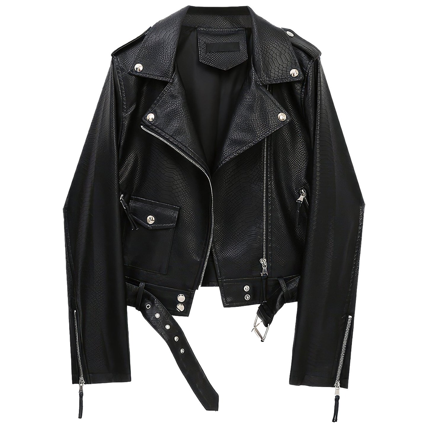 Women’s Black Biker Genuine Sheepskin Leather Jacket