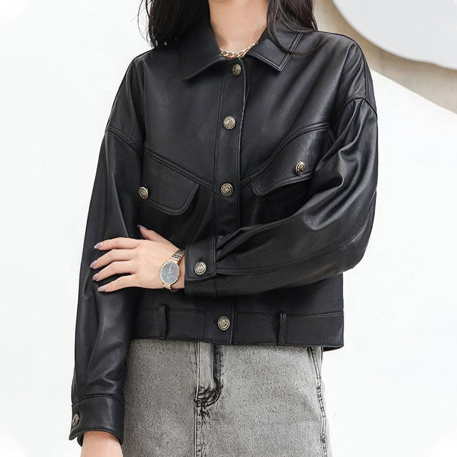 Black Leather jacket for Women