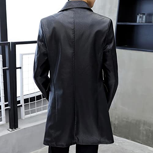 Men’s Black Sheepskin Biker Trench Coat – ArnaLuxe