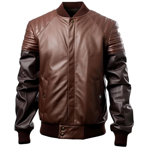 Men’s Dark Brown Maroon Sheepskin Bomber Jacket – Arna Luxe
