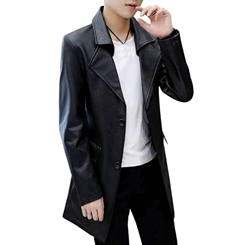 Men’s Black Sheepskin Biker Trench Coat – ArnaLuxe