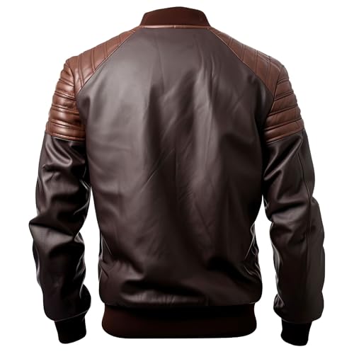 Men’s Dark Brown Maroon Sheepskin Bomber Jacket – Arna Luxe