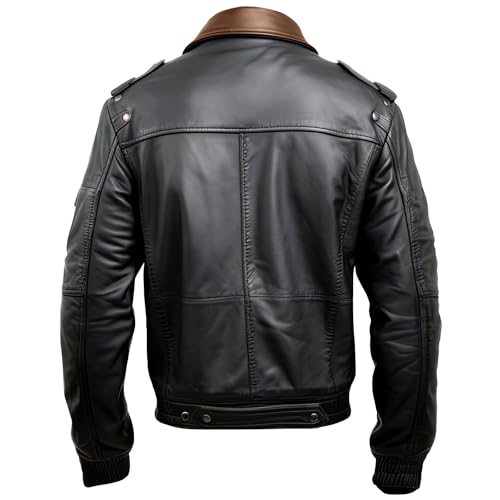 Men’s Black Sheepskin Motorcycle Biker Leather Jacket | ArnaLuxe