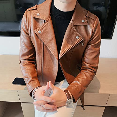 Men’s Brown Sheepskin Moto Biker Jacket – ArnaLuxe