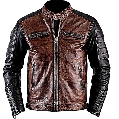 Men’s Vintage Brown Cafe Racer Leather Jacket