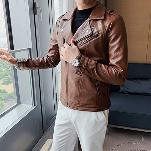 Men’s Brown Sheepskin Moto Biker Jacket – ArnaLuxe