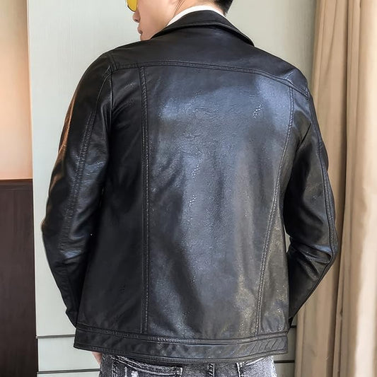 Men’s Black Lambskin Biker Jacket – ArnaLuxe