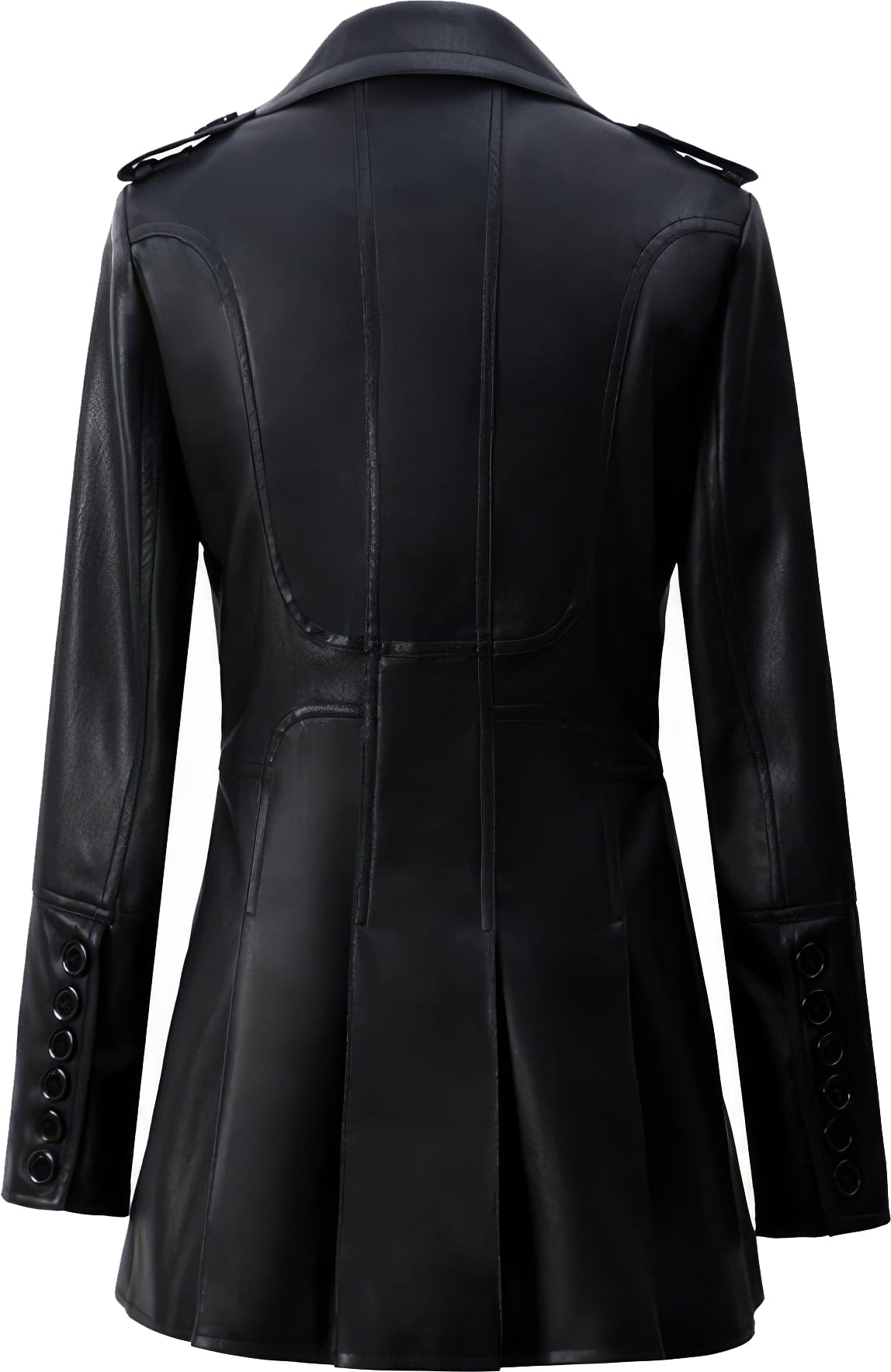 Girls’ Black Sheepskin Biker Double-Breasted Leather Trench Coat – Arna Luxe