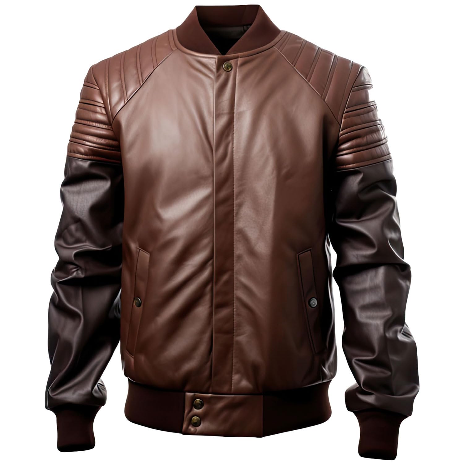 Men’s Dark Brown Maroon Sheepskin Bomber Jacket – Arna Luxe
