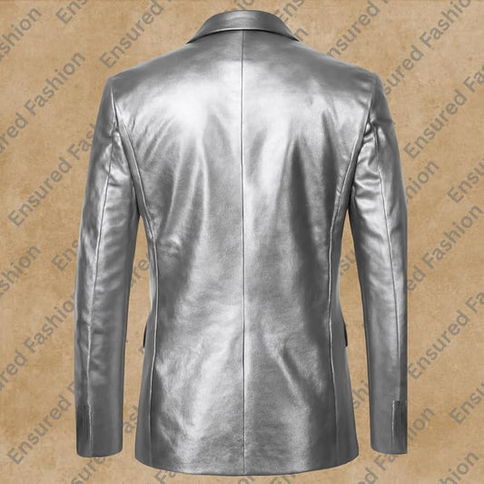 Papa V Inspired Cosplay Jacket | Ghost Band Pope V Costume | Metallic Gray Faux Leather Gothic Punk Outfit