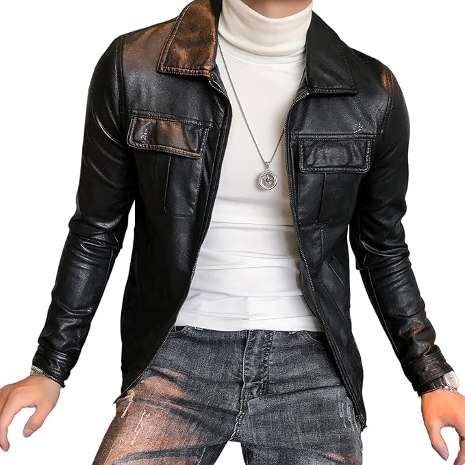 Men’s Black Lambskin Biker Jacket – ArnaLuxe