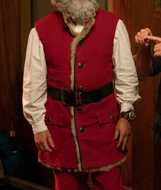 Santa Claus Red Wool Vest inspired by The Christmas Chronicles – festive holiday cosplay outfit for men