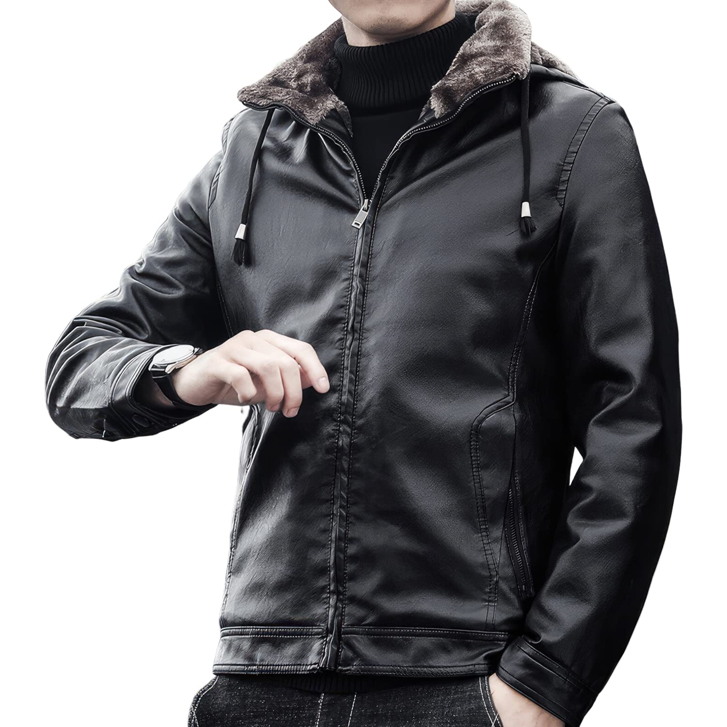 Men’s Black Sheepskin Biker Jacket – ArnaLuxe
