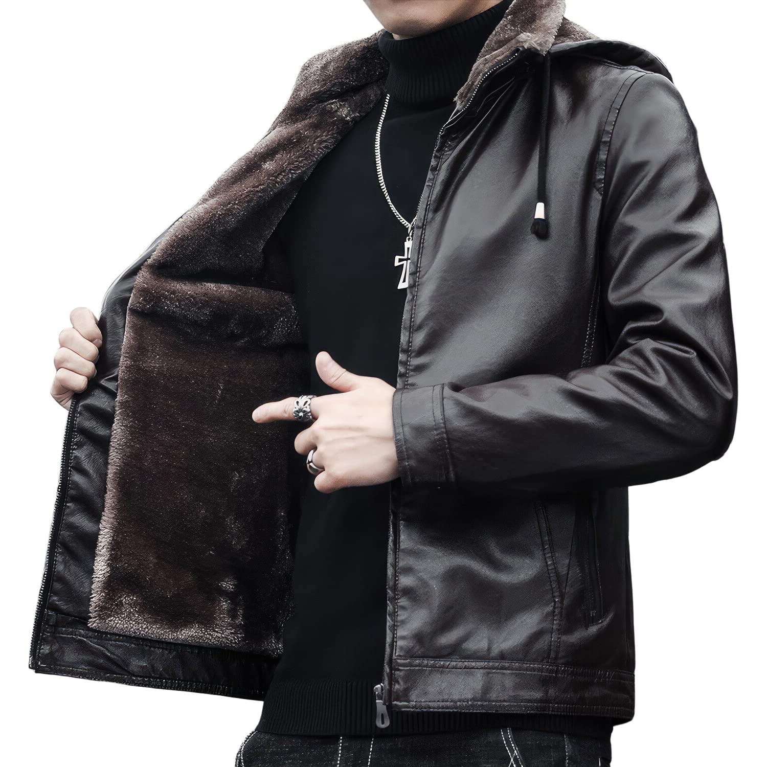 Men’s Black Sheepskin Biker Jacket – ArnaLuxe