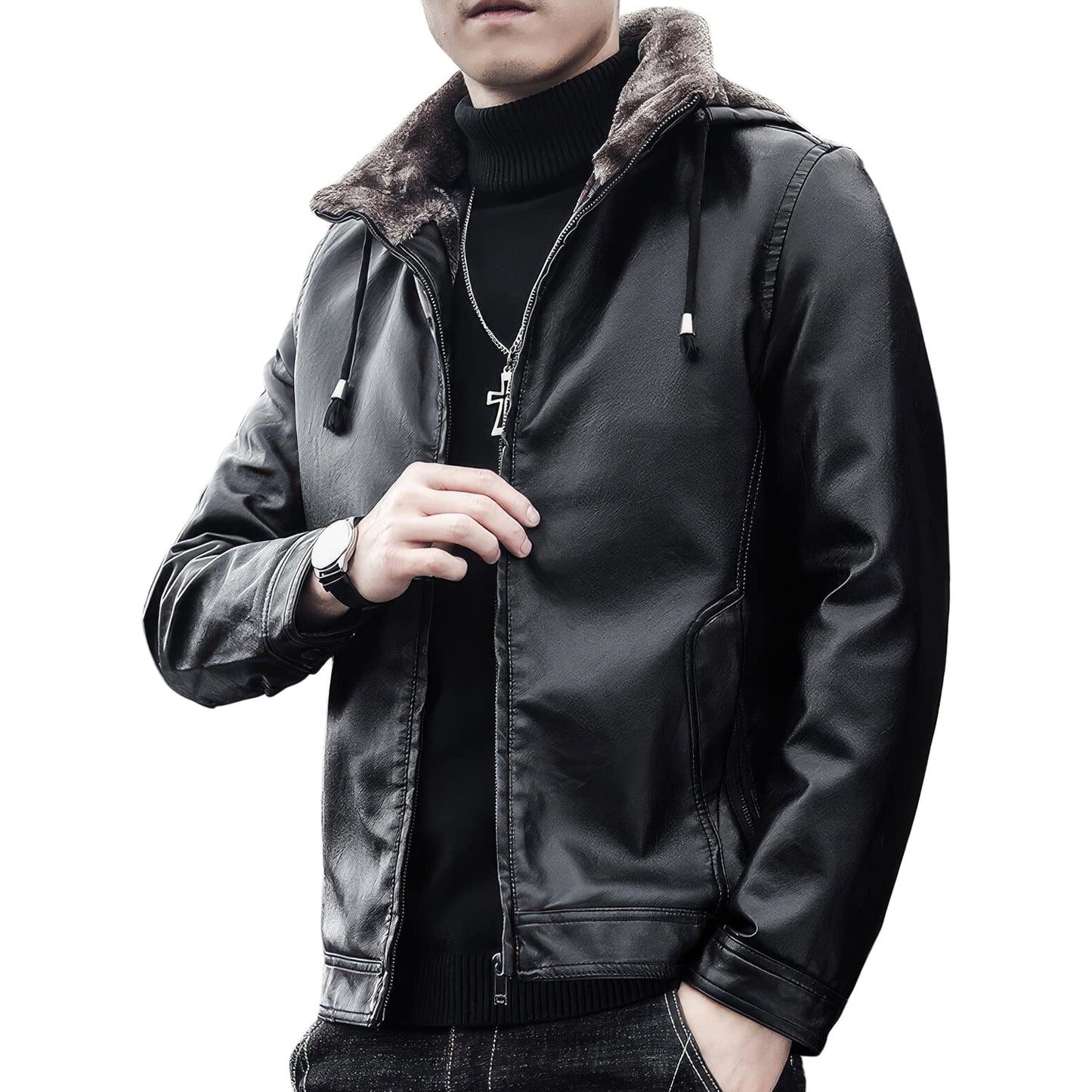 Men’s Black Sheepskin Biker Jacket – ArnaLuxe