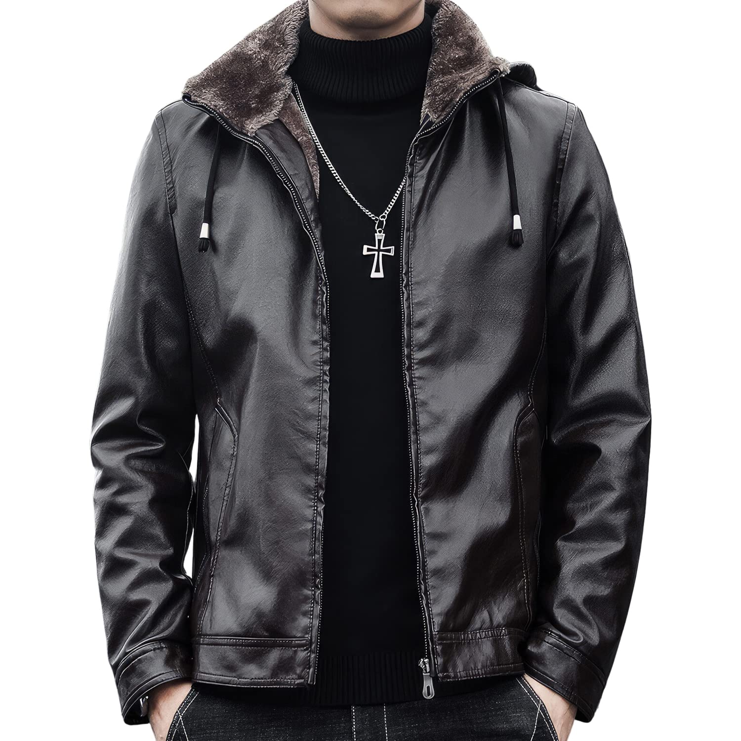 Men’s Black Sheepskin Biker Jacket – ArnaLuxe