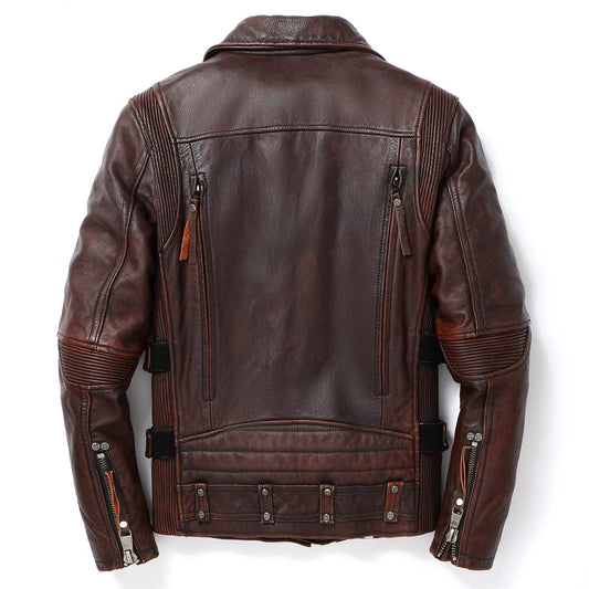Men’s Vintage Brown Brando Biker Leather Jacket | ArnaLuxe