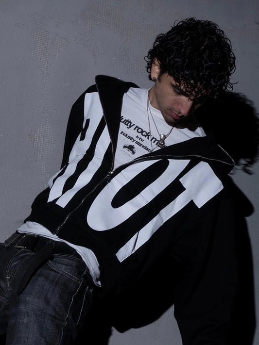 Riot Black Zip-Up Hoodie