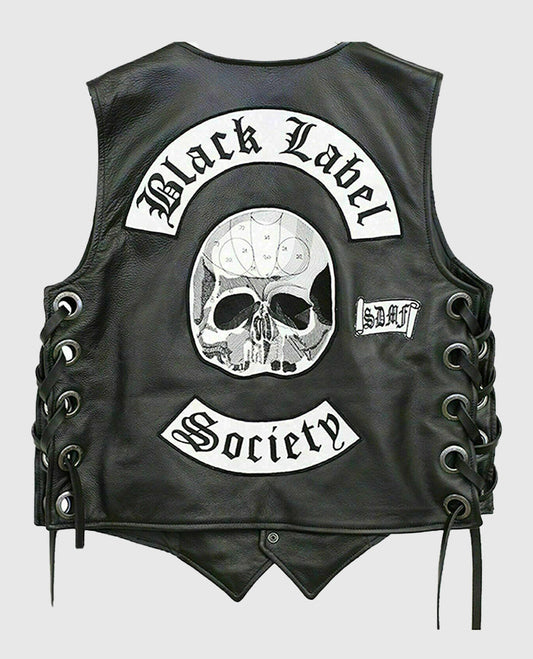 Men's Black Label Society Doom Leather Biker Vest