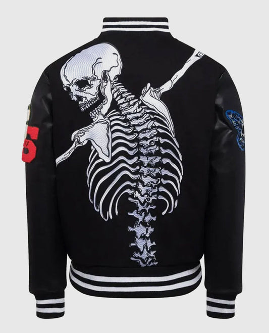 Men's Godspeed Skull Rod Black Bomber Halloween Jacket