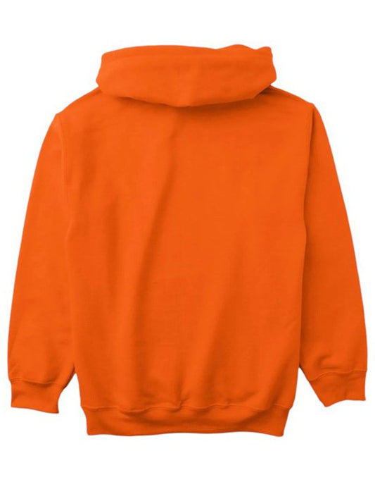 Unisex Halloween pumpkin orange fleece zip-up hoodie cozy seasonal style
