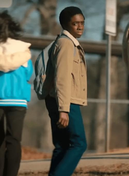 Stranger Things Lucas Sinclair Shearling Collar Jacket
