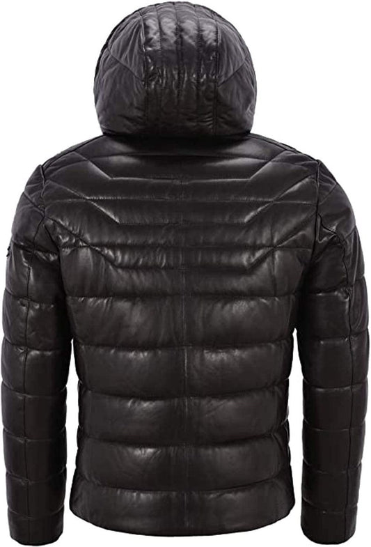 Men’s Black Puffer Hooded Jacket