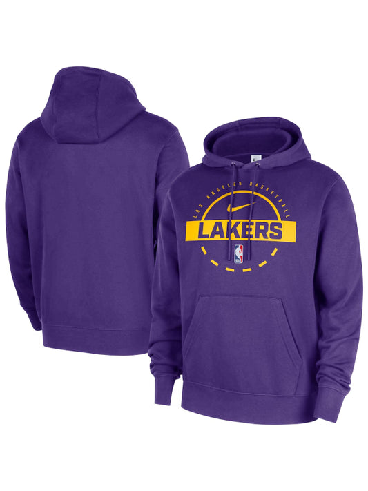 Men's Los Angeles Lakers Nike 2025/26 Authentic Practice Pullover Hoodie - Black & Purple