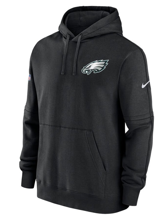 Nike Philadelphia Eagles black sideline club pullover hoodie fleece