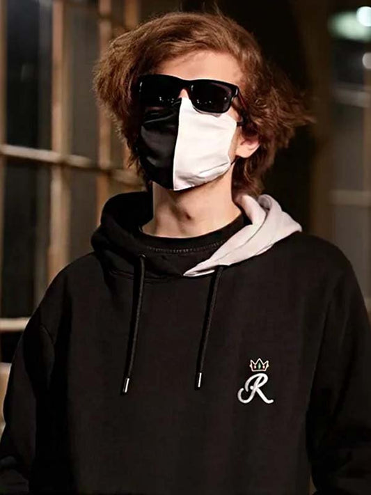 Ranboo Duality black hoodie premium fleece pullover with pouch pocket