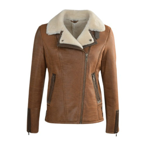 Women’s Jane B-3 Fur Sheepskin Bomber Jacket
