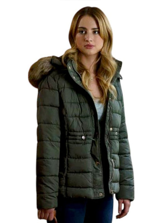 Tell Me Lies Grace Van Patten Grey Hooded Jacket