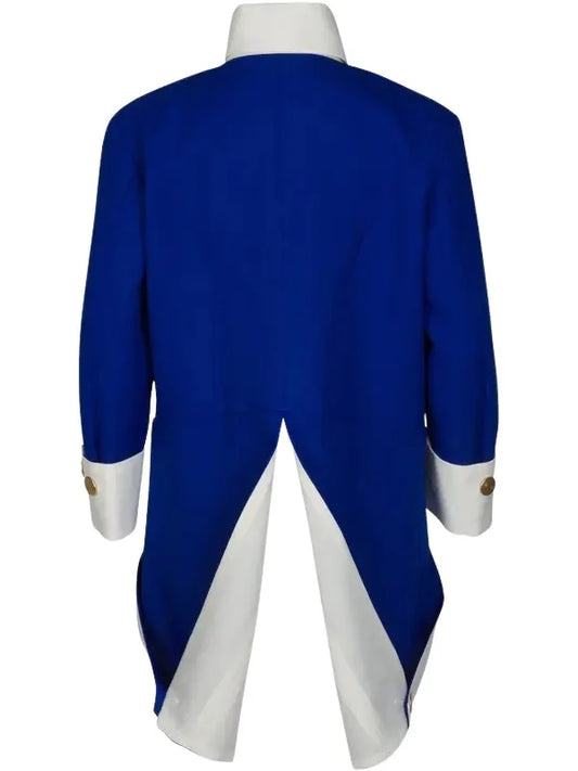 Blue tailcoat with white lapels on a white background