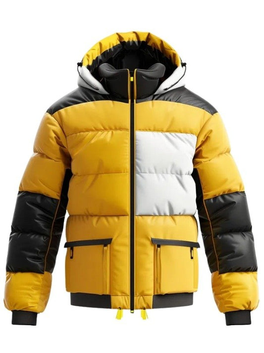 Lightweight Quilted Patterns Hood Multiple Pockets Jacket