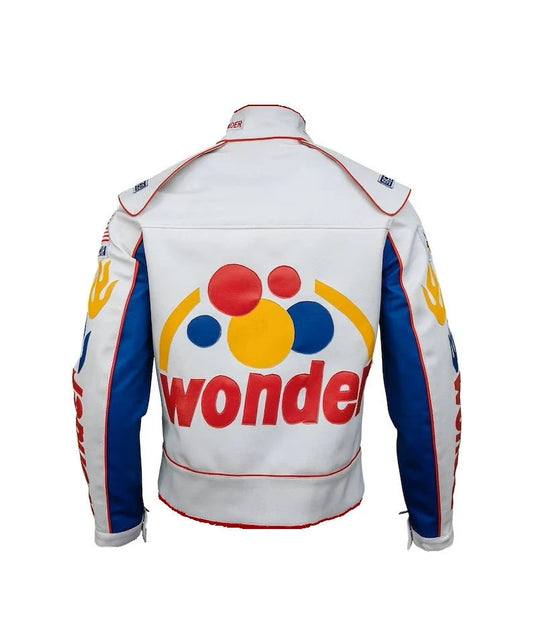 Ricky Bobby Wonder Bread Jacket – Talladega Nights Halloween Costume Faux Leather Racing Outfit