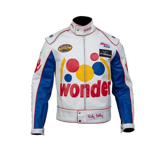 Ricky Bobby Wonder Bread Jacket – Talladega Nights Halloween Costume Faux Leather Racing Outfit