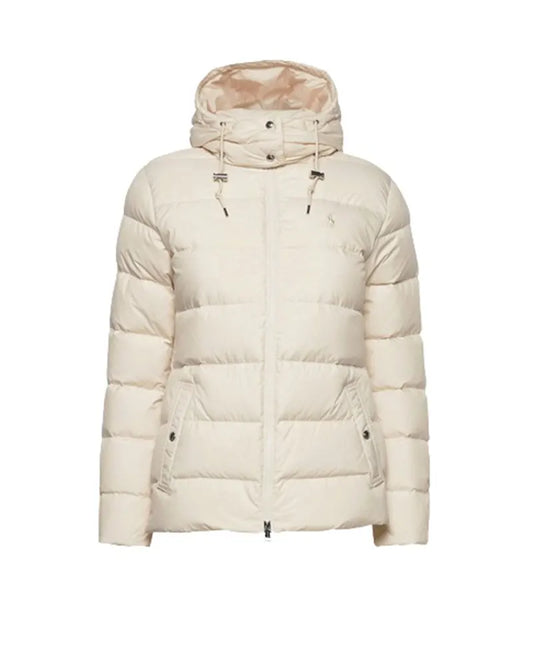 Womens Cream Puffer Jacket