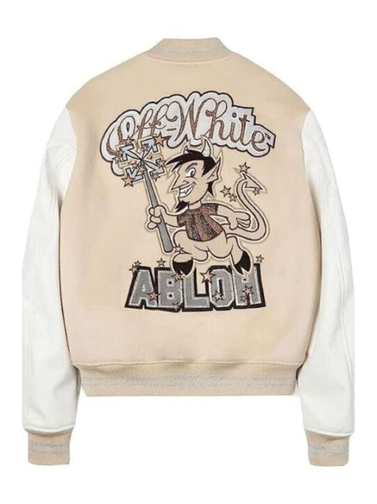 AC Milan Off White Varsity Jacket
