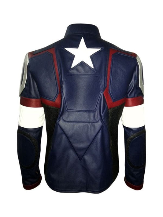 captain-america-blue-leather-jacket-front.jpg → “Captain America Blue Leather Jacket Front View – Chris Evans Avengers Style”