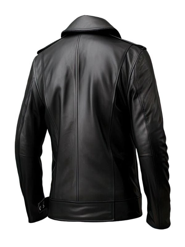 Men’s Genuine Sheepskin Double Breasted Black Peacoat