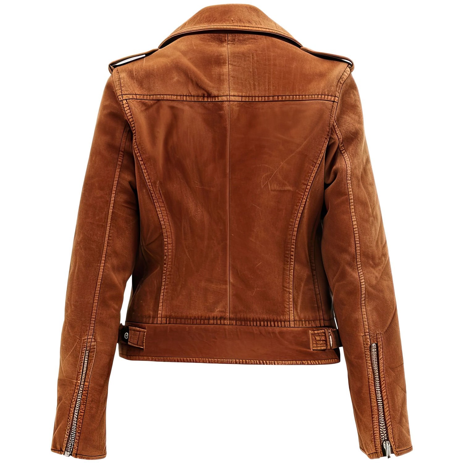 Women’s Brown Suede leather Biker Jacket