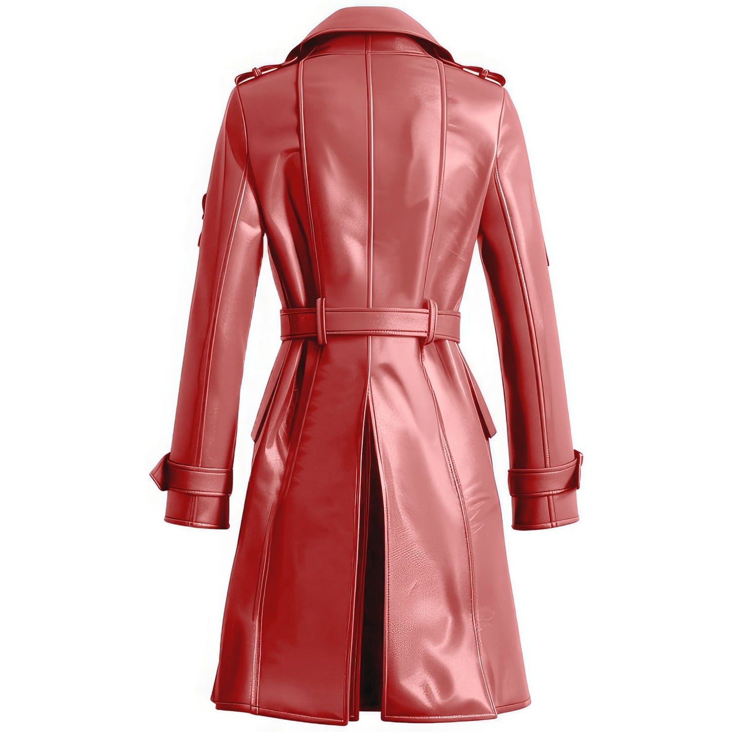 Women’s Tea Pink Leather Trench Coat