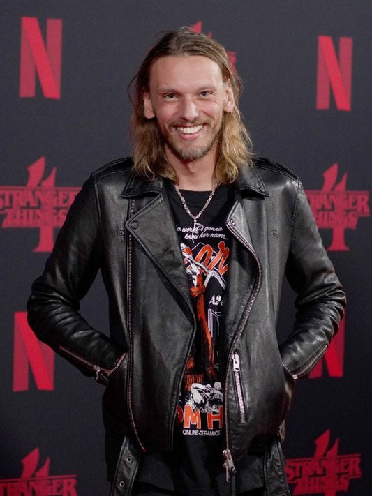Stranger Things Premiere Jamie Campbell Bower Leather Jacket