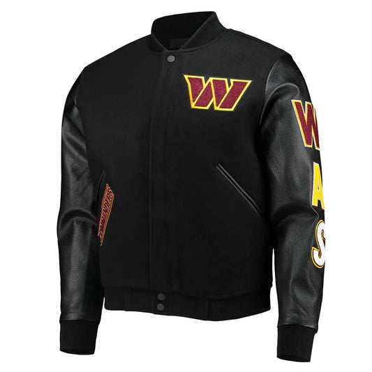 Washington Commanders Black Varsity Jacket