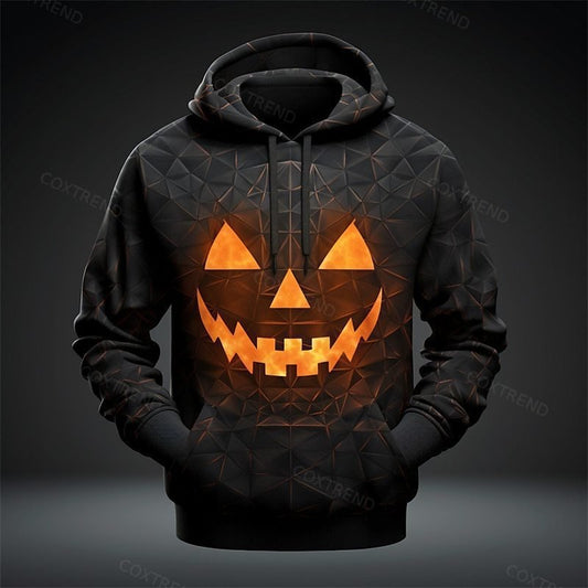 Halloween Horrible Pumpkin Men's Full Print Hoodie