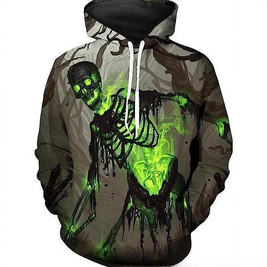 Men’s Reaper Skull Hoodie – Halloween Streetwear Style