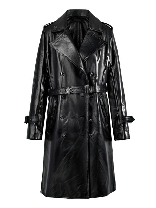 Women’s Black Genuine Sheepskin Double Breasted Coat