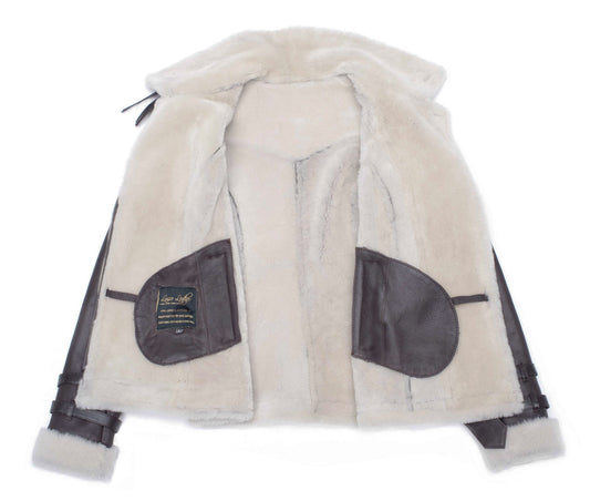 Shearling leather jacket with fur collar – ArnaLuxe winter fashion