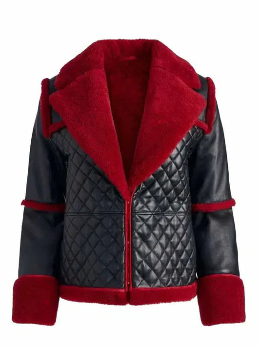 shearling leather jacket winter outfit aviator shearling jacket fashion